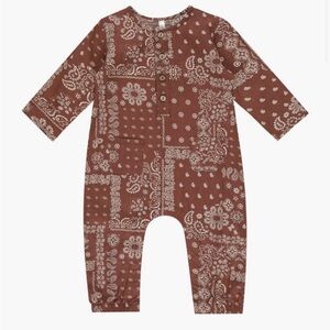 Rylee + Cru brick red Paisley Kids One Piece